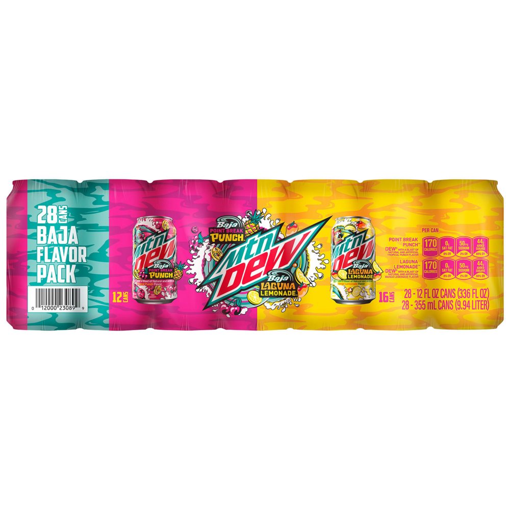 Mountain Dew Baja Blast Tropics Variety Pack, 12 fl. oz., 28 pk.