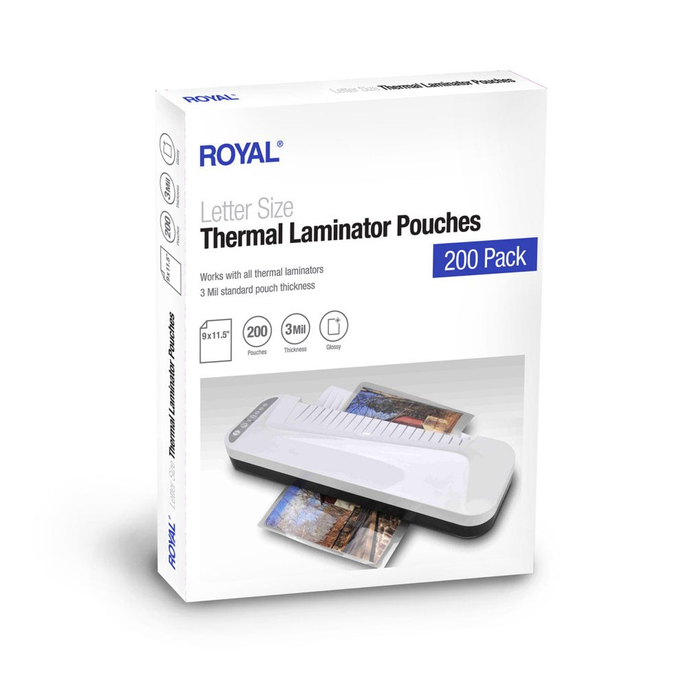 Royal Letter Size Thermal Laminator Pouches 200 count