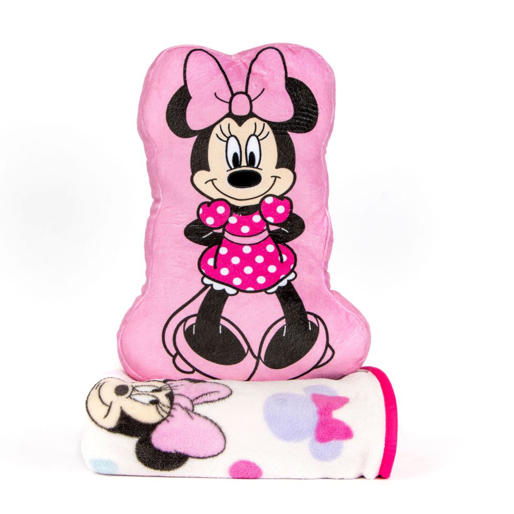 Kid's Mickey and Minnie 15" x 12" Pillow and 40" x 50" Throw Set