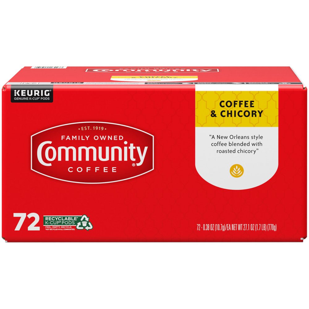 Community Coffee Coffee and Chicory Medium-Dark Roast Single Serve 72 ct.