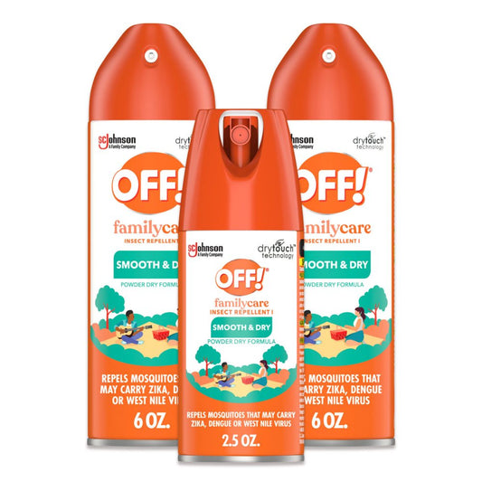 OFF Family Care Mosquito Repellent Smooth and Dry 2 x 6oz and 2.5oz