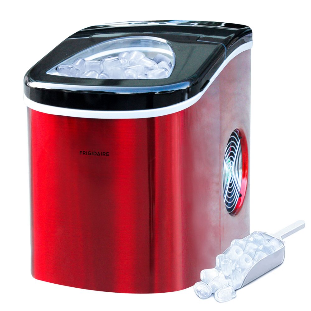 Frigidaire Red Stainless Steel 26lb Ice Maker