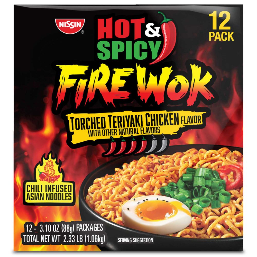 Nissin Torched Teriyaki Chicken Pillows, 3.10 oz., 12 pk.