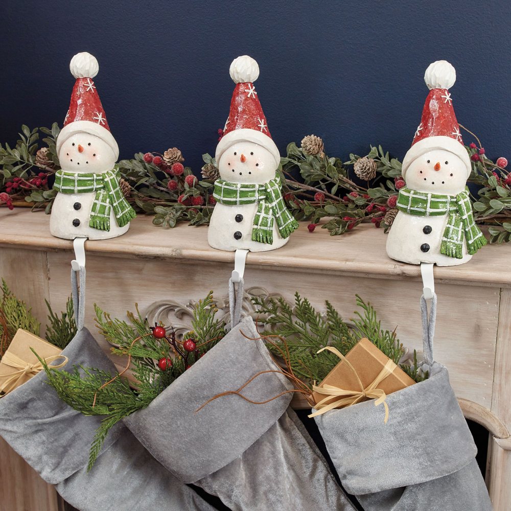 burton+BURTON Snowman Stocking Holders, Set of 3