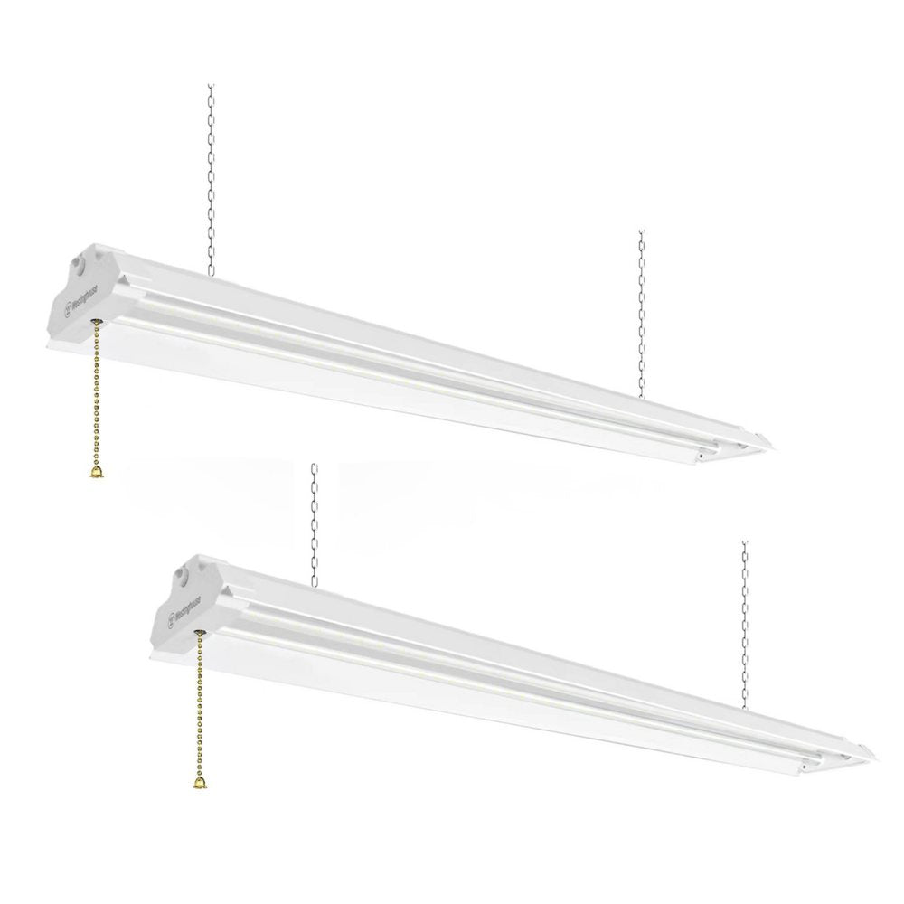 Westinghouse 4' 5000 Lumen LED Shop Light, White Finish, 2 Pack