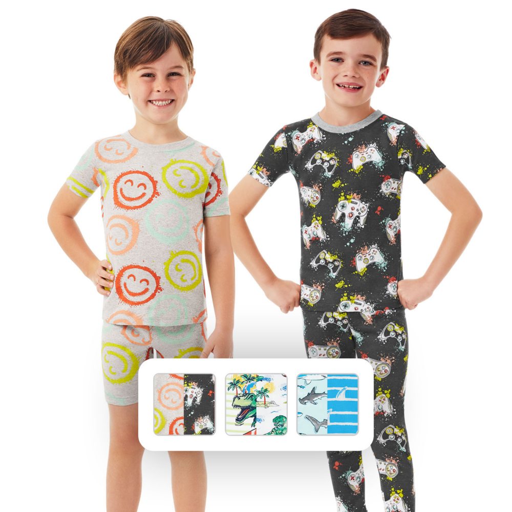 Member's Mark Boys 4-Piece Organic Cotton Pajama Set