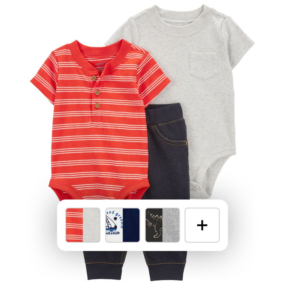 Carter's Boys 3 Piece Bodysuit Pant Set