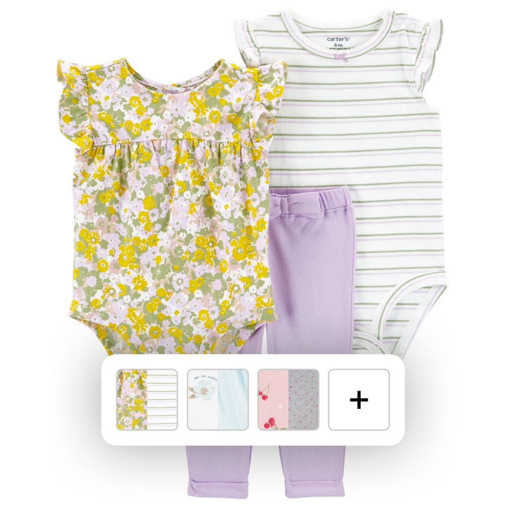 Carter's Girls 3 Piece Bodysuit Pant Set