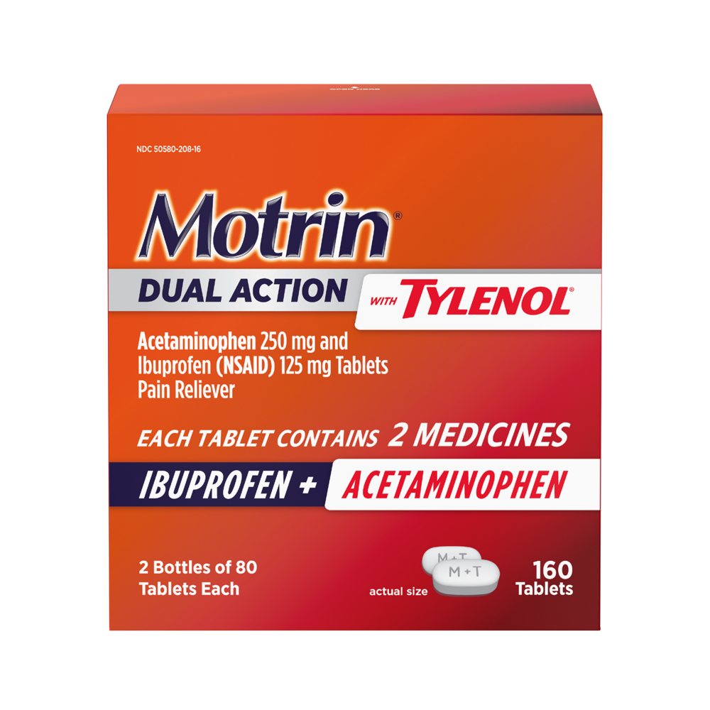 Motrin Dual Action with Tylenol, Ibuprofen & Acetaminophen, 160 ct.