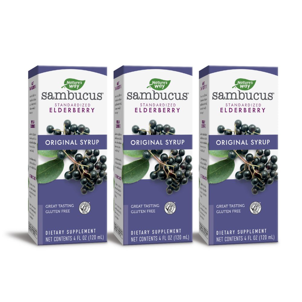Sambucus Standardized Elderberry Original Syrup, Immune Support, 4 fl. oz., 3 pk.
