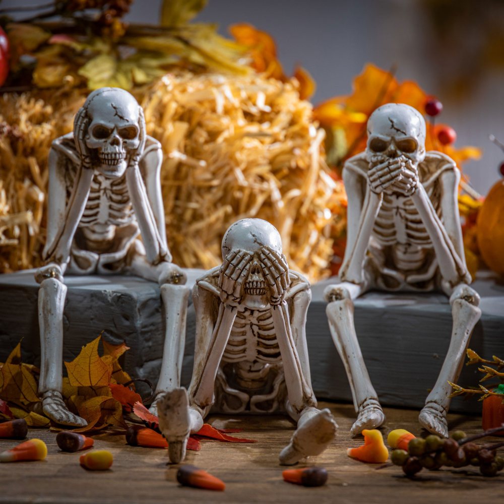 Skeleton Shelf Sitter 8" Figures, Set of 3