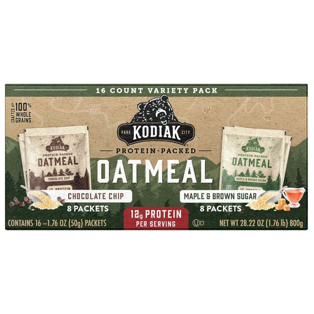 Kodiak Protein Packed Oatmeal, Variety Pack, 1.76 oz.,16 pk.