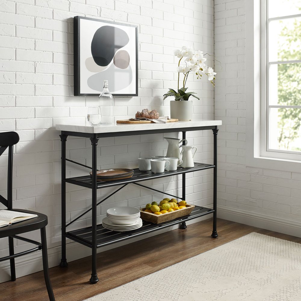 Crosley Furniture Madeleine Console Sofa Table, Black/White