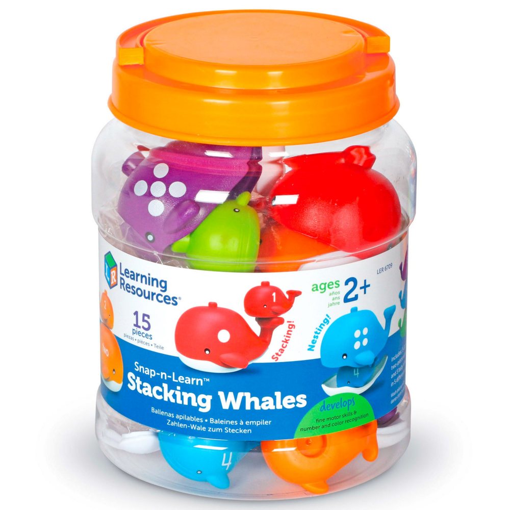 Learning Resources Snap-N-Learn Stacking Whales, Mixed Media