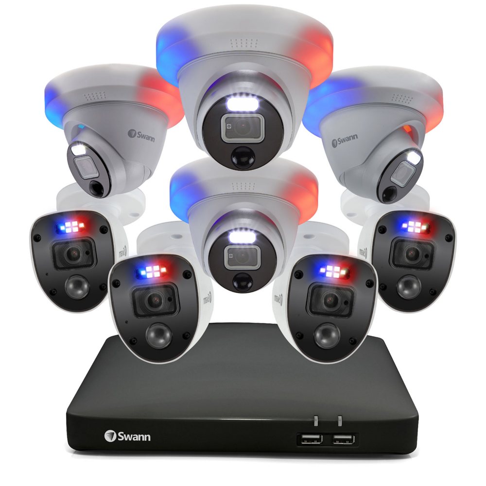 Swann Enforcer 8 Channel 1080p DVR CCTV, 8-Camera Wired Smart Security Surveillance System