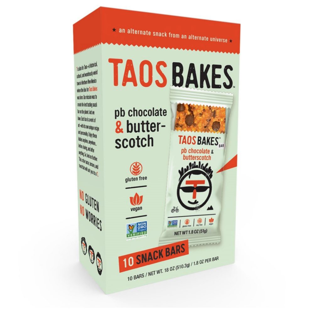Taos Bakes Snack Bars, PB Chocolate Butterscotch, 1.8 oz., 10 ct.