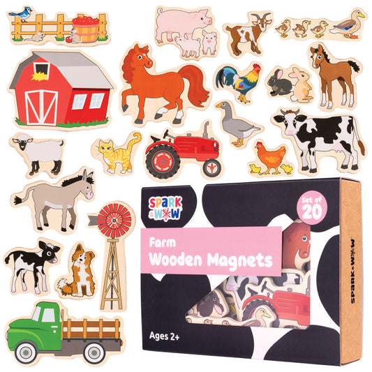Wooden Magnets Farm 20/St (Pack of 6)