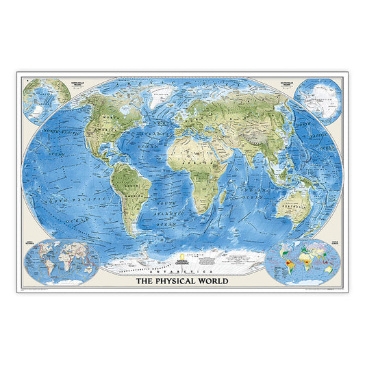 World Physical Map Laminated