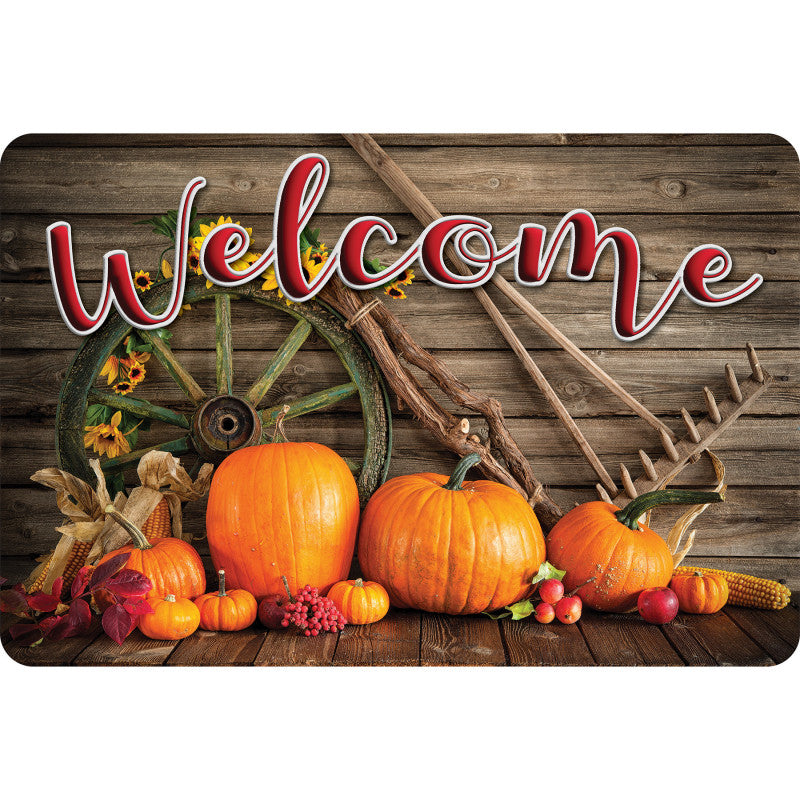Welcome Mat Harvest Wheel Rake 15.5 X 23.5In (Pack of 2)