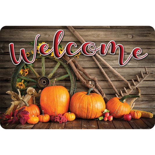 Welcome Mat Harvest Wheel Rake 15.5 X 23.5In (Pack of 2)