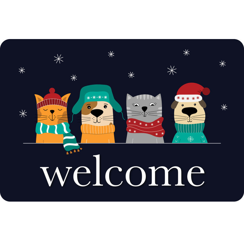 Welcome Mat 15.5X23.5 Fury Friends (Pack of 2)