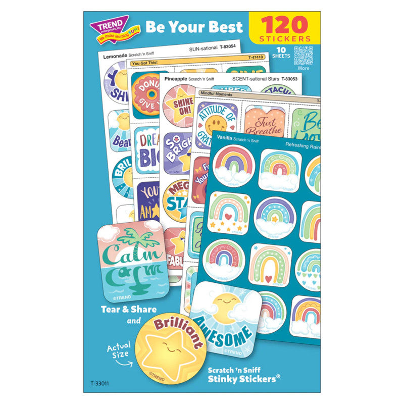 Be Your Best Mixed Stickers Variety Pack 120Ct (Pack of 6)