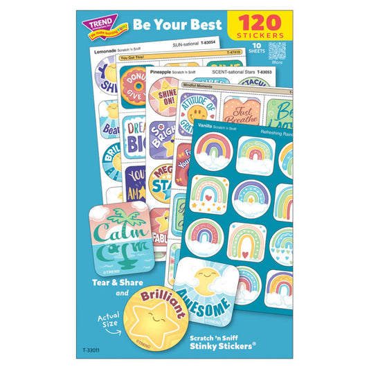 Be Your Best Mixed Stickers Variety Pack 120Ct (Pack of 6)