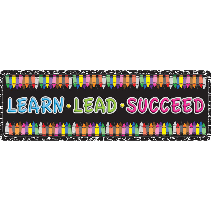 Mat Runnr Learn Lead Succeed Crayon Composition 15.5X47In