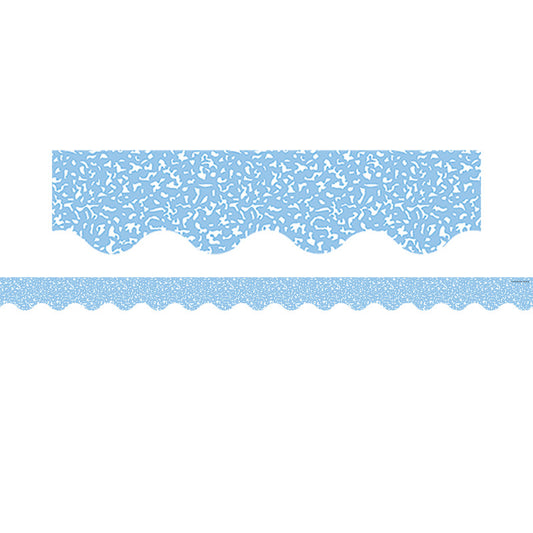 Composition Blue Scalloped Border (Pack of 10)