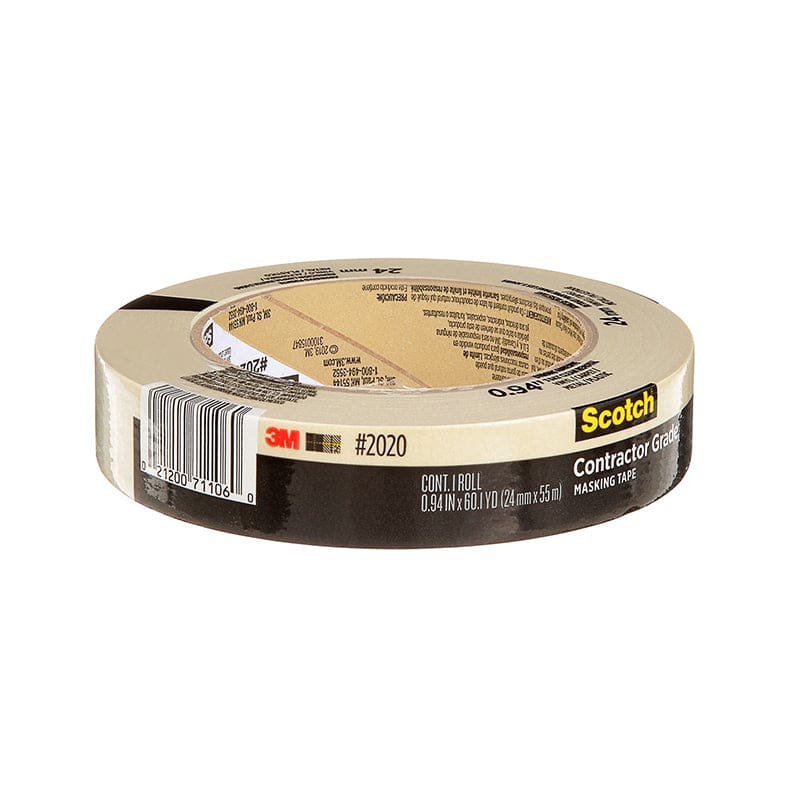1 Roll Masking Tape 24Mm Contractor Grade (Pack of 12) - Tape & Tape Dispensers - 3M Company