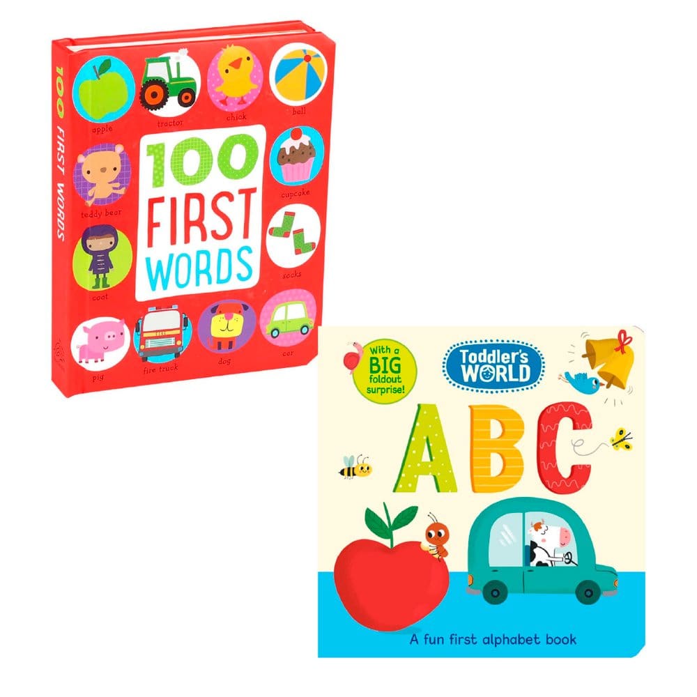 100 First Words & Toddler’s World: ABC Book Bundle - Kids Books - 100