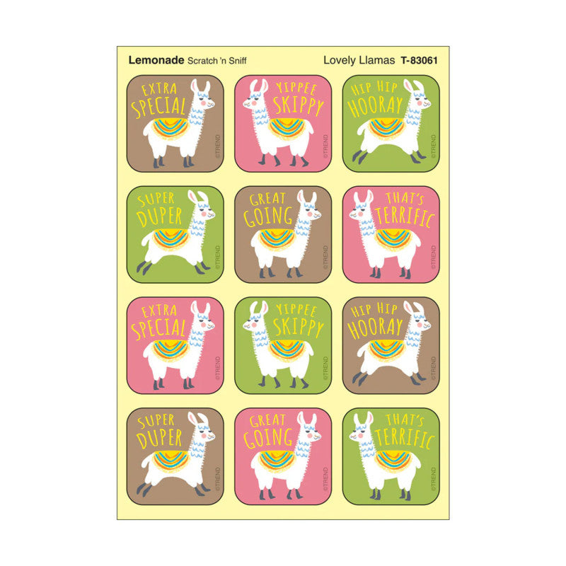 Stinky Stickers Lemonade Scent Lovely Llamas (Pack of 12)