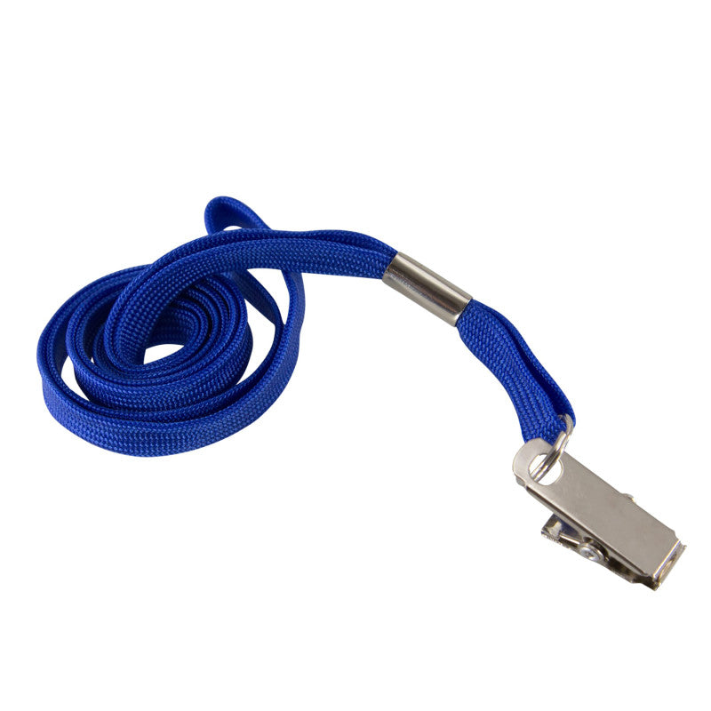 Lanyard Flat Blue with Clip 100/Pk