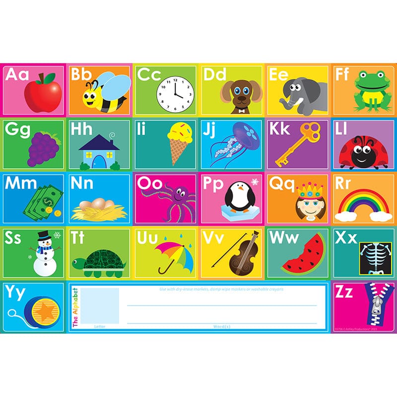 10Ct Abcs Learning Placemat 13X19 Single Sided Smart Poly - Mats - Ashley Productions