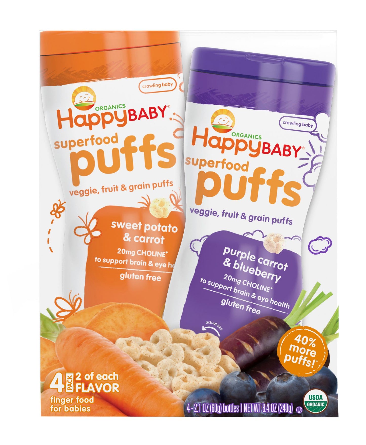 Happy Baby Superfood Puffs, 4 pk./2.1 oz.