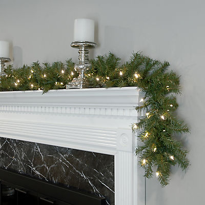 National Tree Company 9' x 10" Pre-Lit LED Artificial Norwood Fir Garland - Soft White