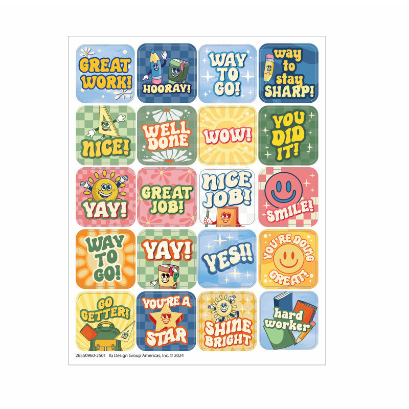 Scool Era Stickers Theme (Pack of 12)