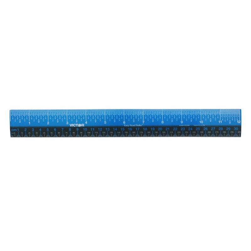 12In Ruler Plastic Blue Black (Pack of 10) - Rulers - Victor Technology