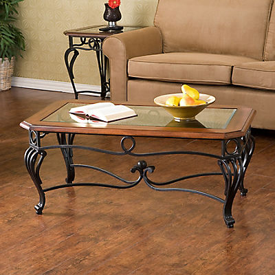 SEI Martine Coffee Table - Dark Cherry