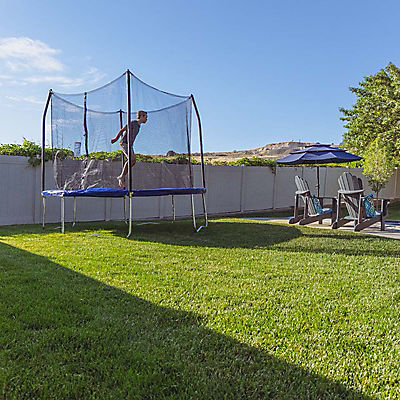 Skywalker Trampolines 10' Round Trampoline with Enclosure - Blue