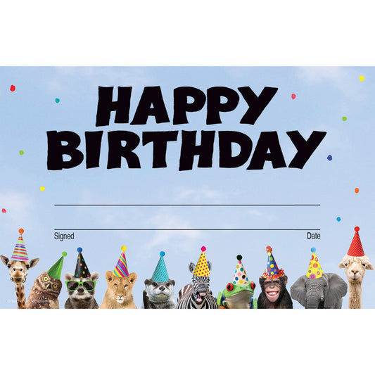 Happy Birthday Award Wild Animals (Pack of 10)