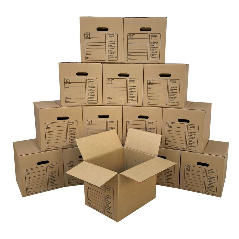 15 Premium Small Boxes with Handles 16 3/8 x 12 5/8 x 12 5/8 - Shipping & Moving Supplies - 15