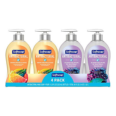 Softsoap Antibacterial Liquid Hand Soap, White Tea & Berry Scent, Kitchen Fresh Scent, 4 pk./11.25 oz.