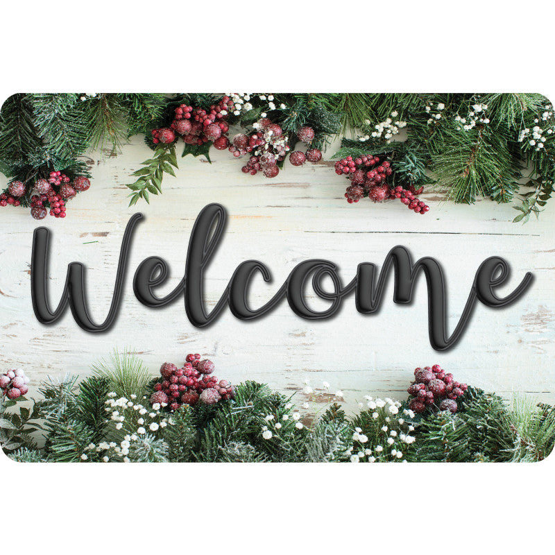 Welcome Mat 15.5X23.5 Wintr Garland Berries (Pack of 2)