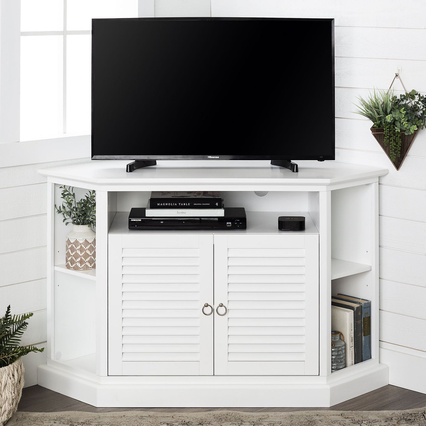 W. Trends 52" Corner TV Entertainment Center - White