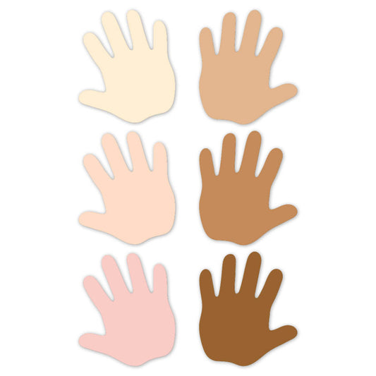 Multicultural Hands 6In Cutouts (Pack of 6)
