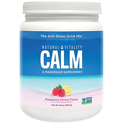 Natural Vitality Calm Raspberry Lemon Flavored Magnesium Supplement Drink Mix, 20 oz.