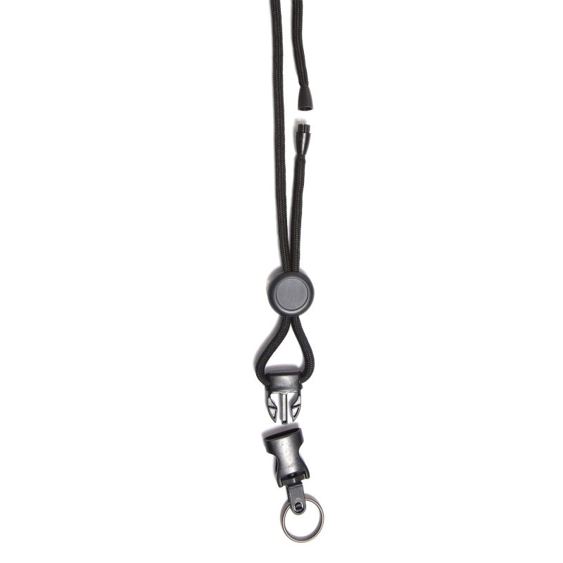 Lanyard 12/Pk with Det Keyring Breakaway Black