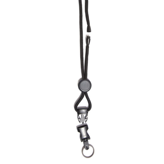 Lanyard 12/Pk with Det Keyring Breakaway Black