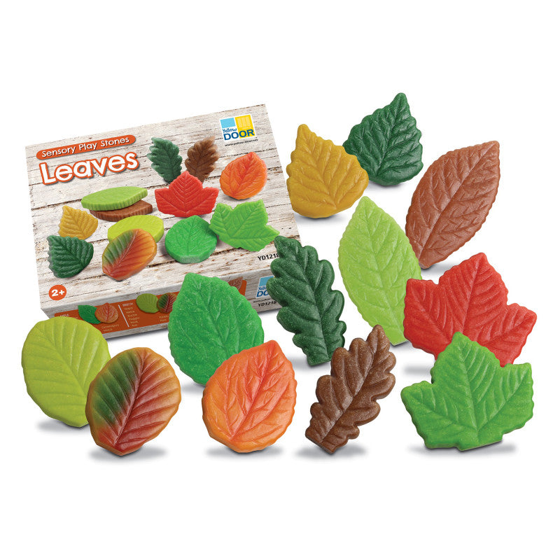 Sensory Play Stones Leaves